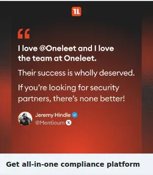Oneleet Single Image Ad: Get all-in-one compliance platform