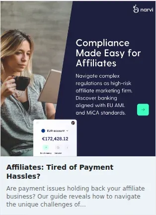 Narvi Payments Single Image Ad: Affiliates: Tired of Payment Hassles?