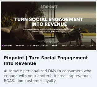 Pinpoint Single Image Ad: Pinpoint | Turn Social Engagement Into Revenue