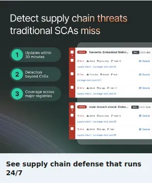 Semgrep Single Image Ad: See supply chain defense that runs 24/7