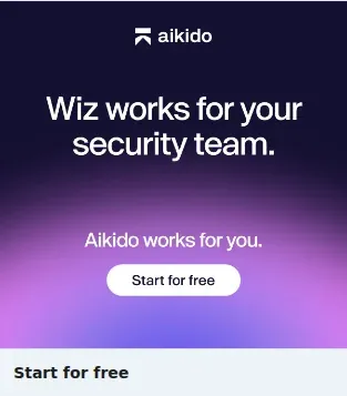 Aikido Security Single Image Ad: Start for free