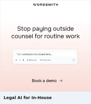 Wordsmith AI Single Image Ad: Legal AI for In-House