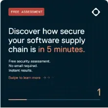 Cloudsmith carousel ad on LinkedIn: Where does your supply chain security stand?