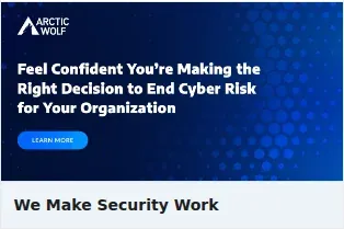 Arctic Wolf Single Image Ad: We Make Security Work