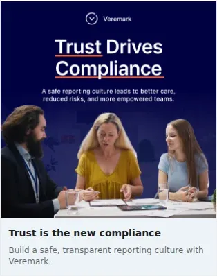 Veremark Single Image Ad: Trust is the new compliance