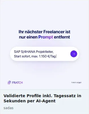 FRATCH Single Image Ad: Validierte Profile inkl. Tagessatz in Sekunden per AI-Agent
