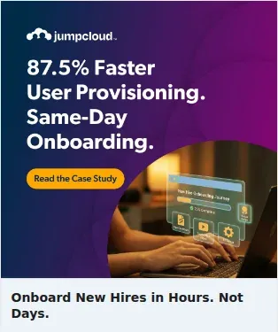 JumpCloud Single Image Ad: Onboard New Hires in Hours. Not Days.