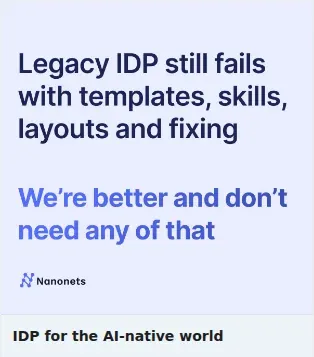 NanoNets Single Image Ad: IDP for the AI-native world